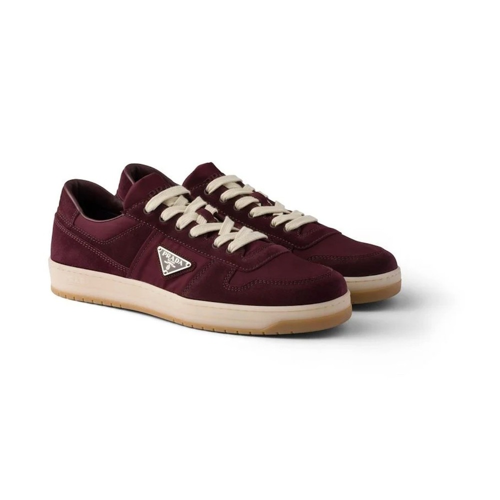 Prada Milano 2EE364 Men Maroon Suede Low Top Downtown Sneakers shoes UK 11